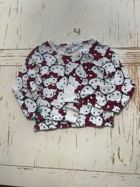Hello Kitty White and Red All-Over Print Girls' Sweatshirt